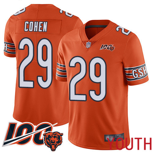 Chicago Bears Limited Orange Youth Tarik Cohen Alternate Jersey NFL Football 29 100th Season
